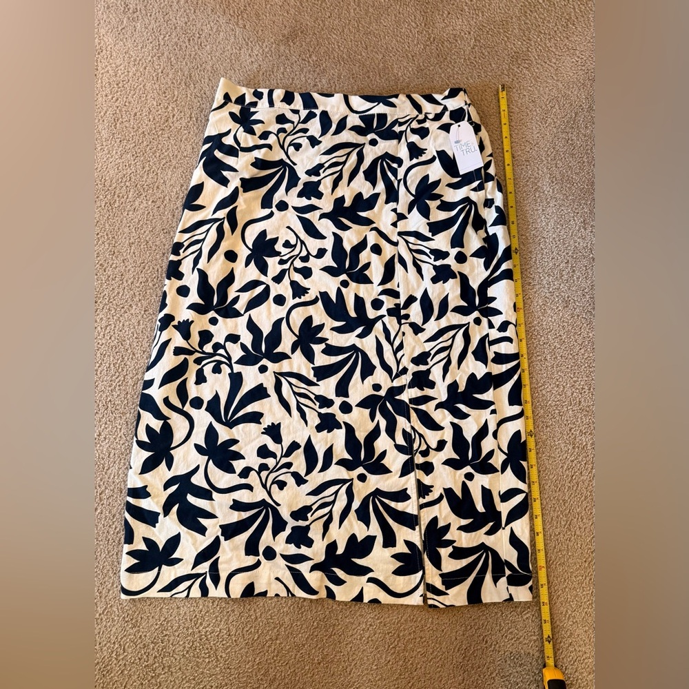 Floral Navy and White Skirt